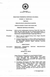 PP No. 21 Tahun 2010 Perlindungan Lingkungan Maritime